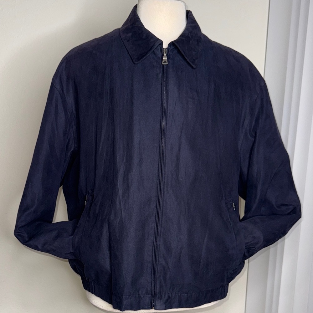 Jos. A. Bank Dark Blue Jacket with removable lining double front pockets Large
